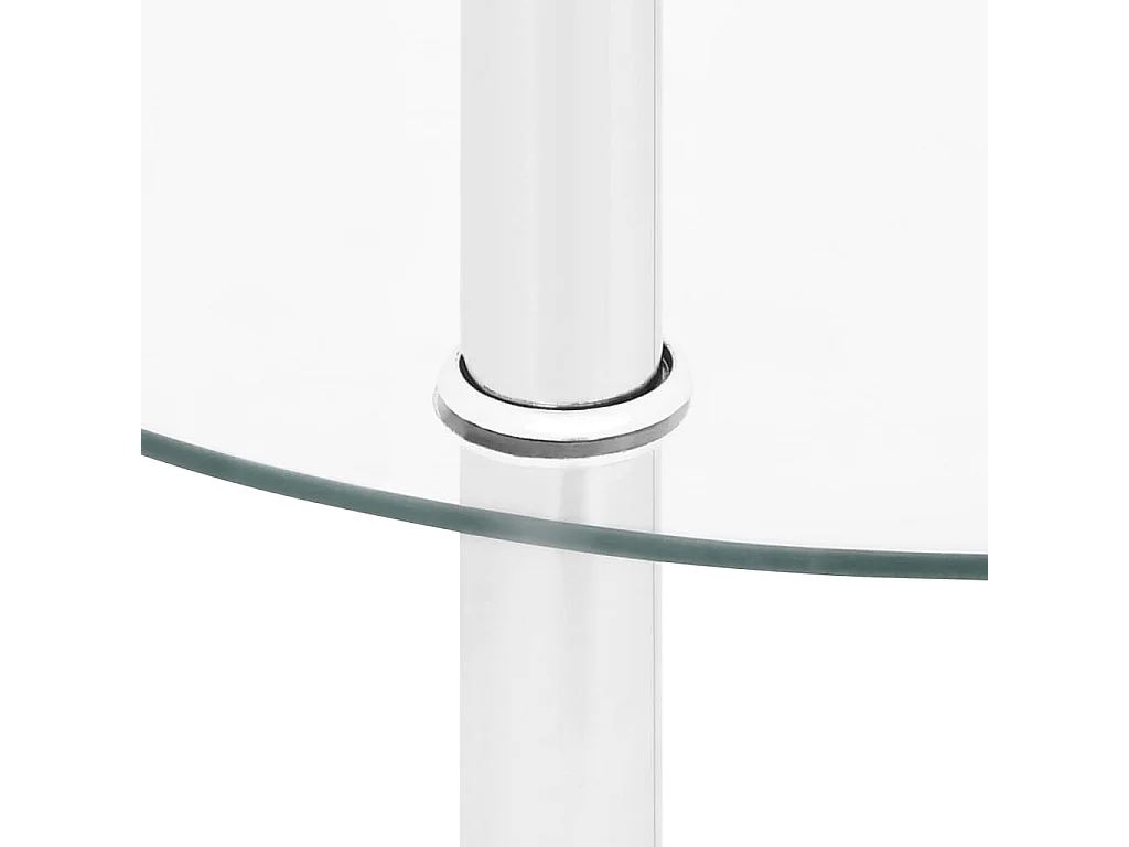 Table d'appoint à 2 niveaux Transparent 38cm Verre trempé