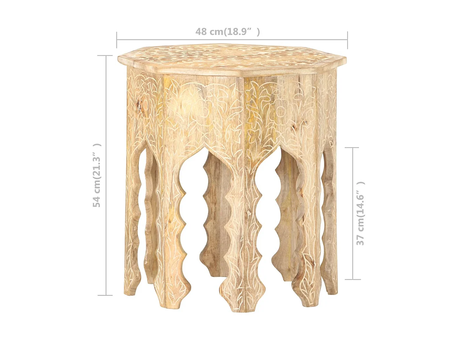 Table d'appoint Ø48cm Bois de manguier massif