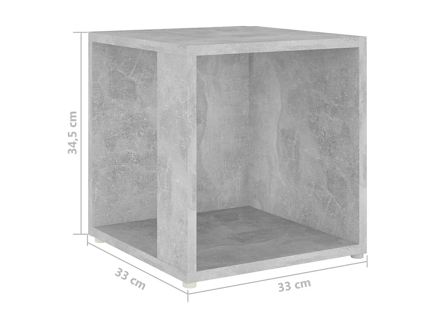 Table d'appoint Gris béton 33x33x34,5