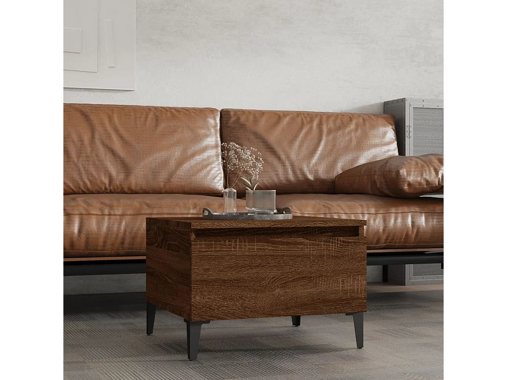 Table d'appoint Chêne marron 50x46x35 Bois d'ingénierie