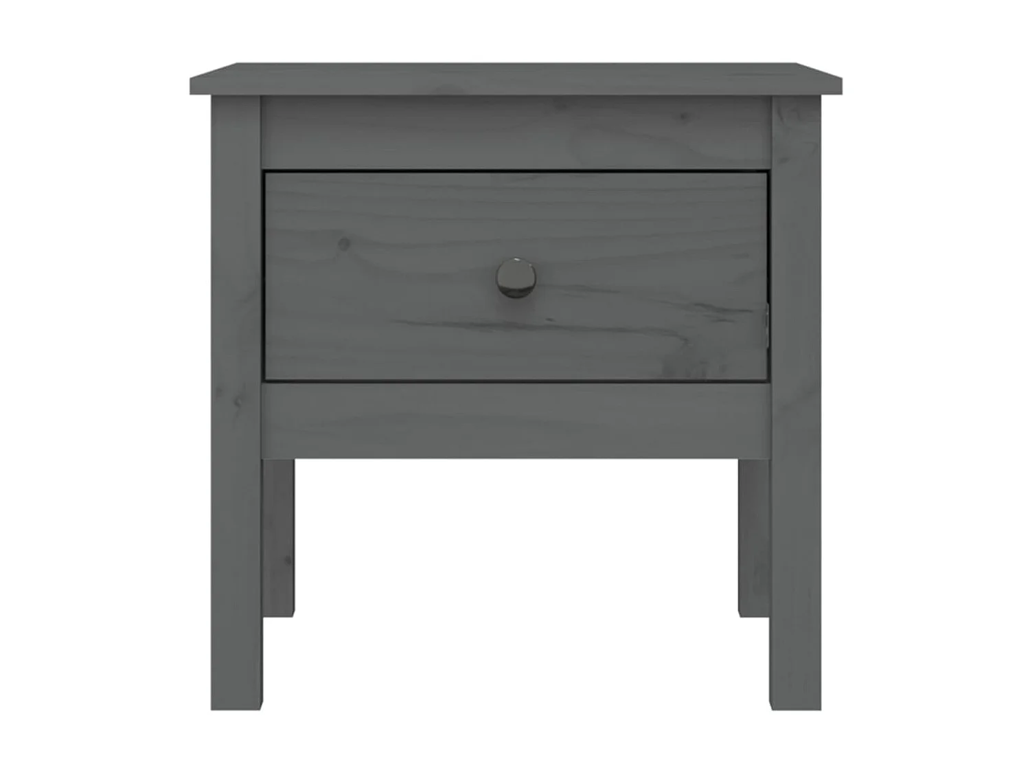 Tables d'appoint 2 pcs Gris 50x50x49 Bois massif de pin