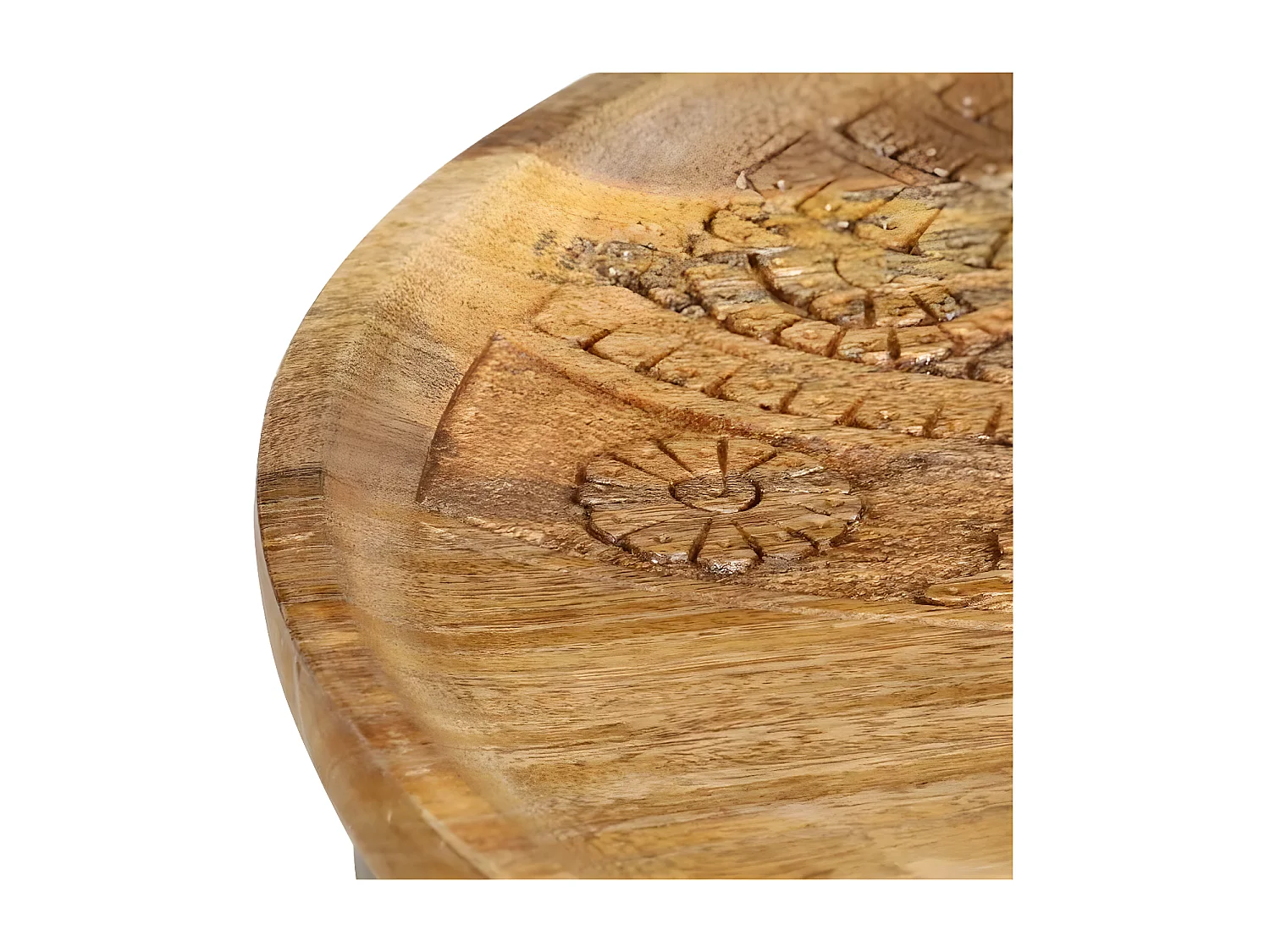 Set de 2 tables d'appoint manguier massif clair et pieds métal noir Kish