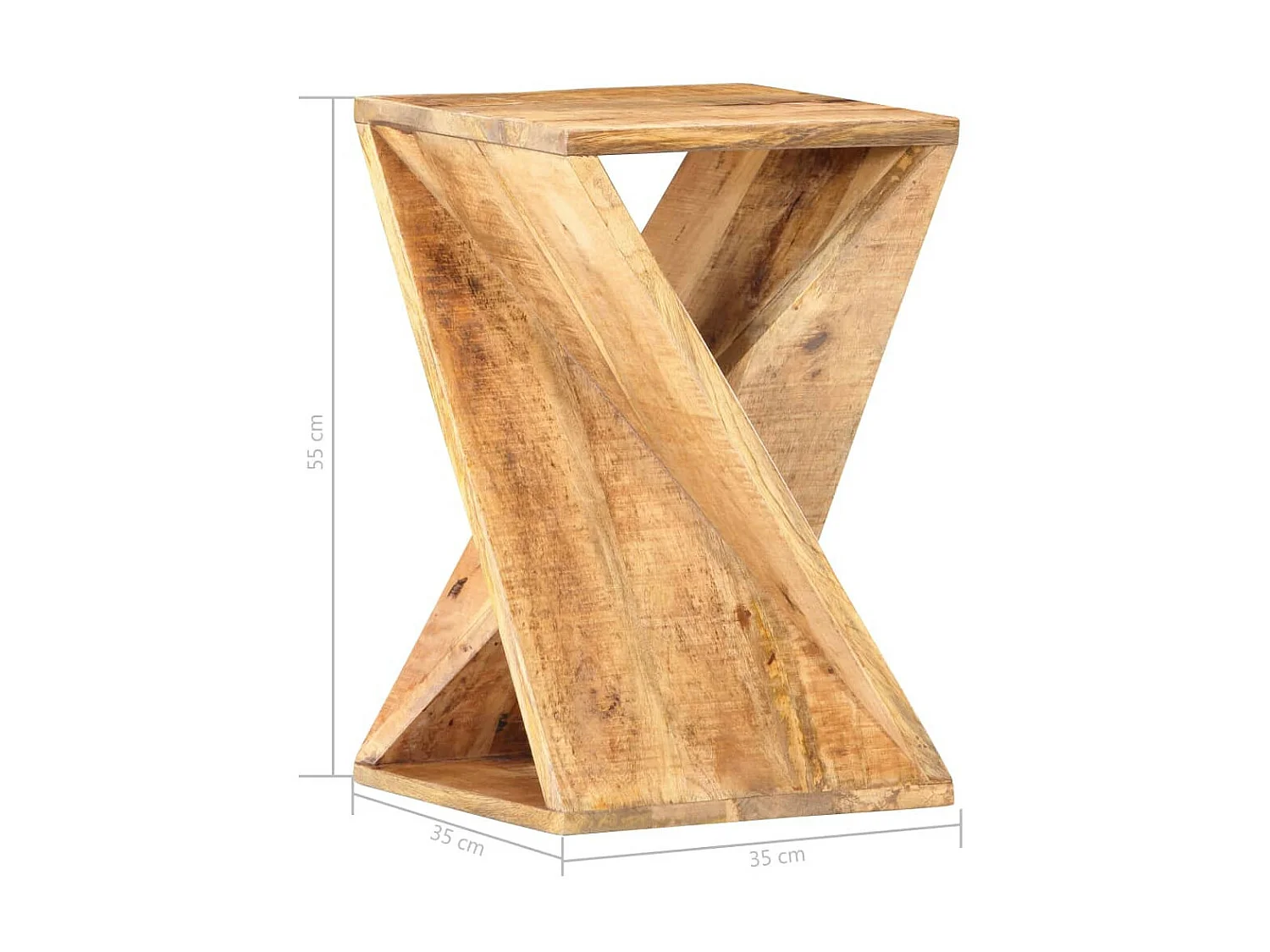 Table d'appoint 35 x 35x55 Bois de manguier massif