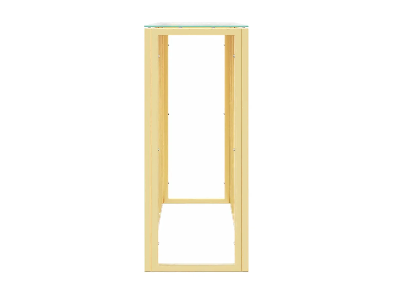 Table console 110x30x70 acier inoxydable et verre