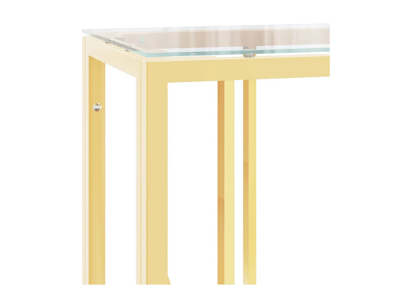 Table console 110x30x70 acier inoxydable et verre