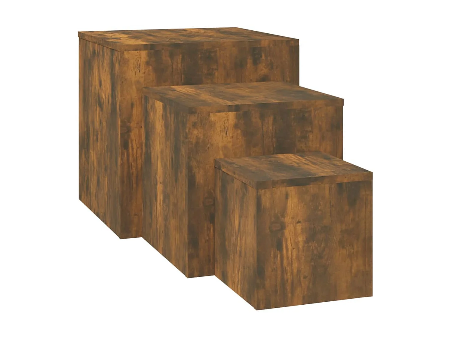 Tables d'appoint 3 pcs Chêne fumé Bois d'ingénierie