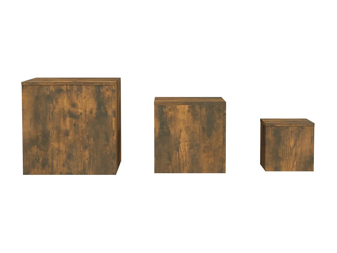 Tables d'appoint 3 pcs Chêne fumé Bois d'ingénierie