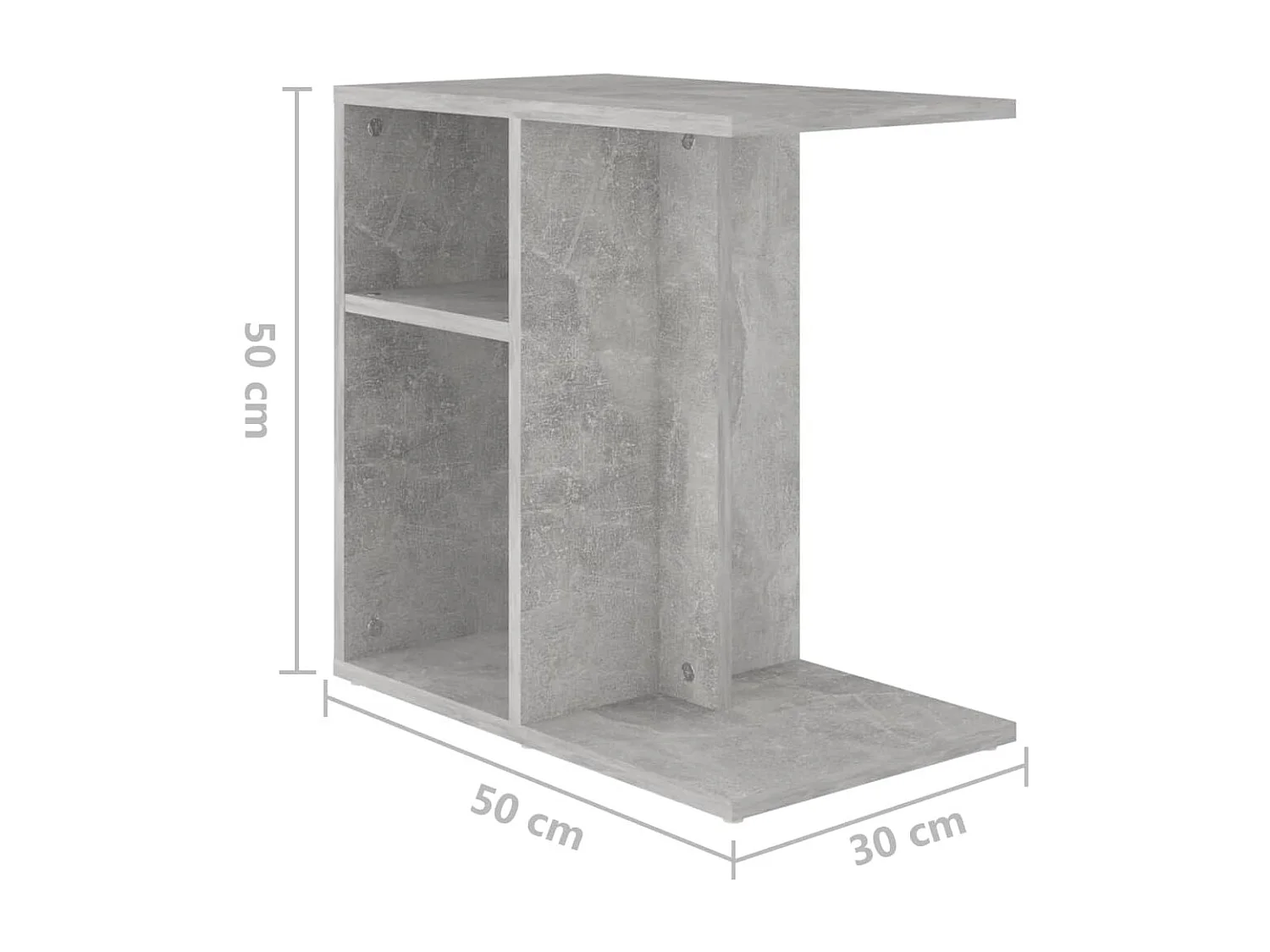 Table d'appoint Gris béton 50x30x50