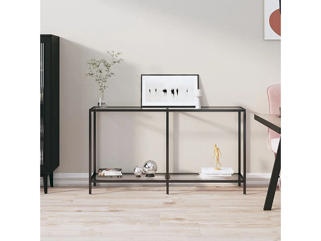 Table console Transparent 140x35x75,5 Verre trempé 2