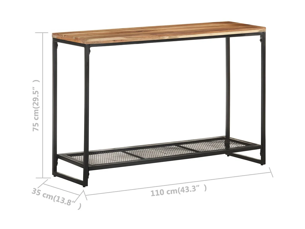 Table console 110x35x75 Bois d'acacia massif 2