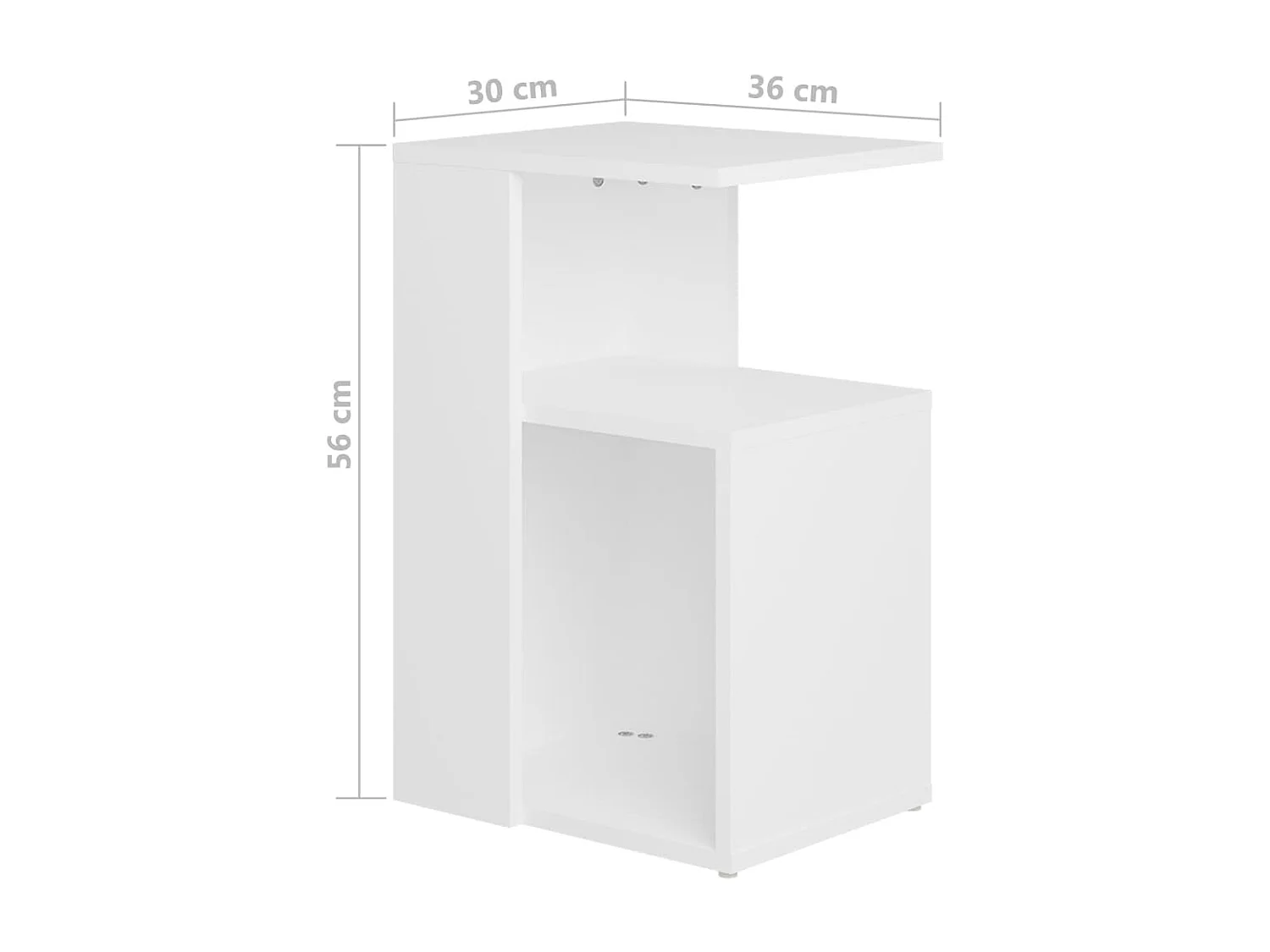 Table d'appoint Blanc 36x30x56