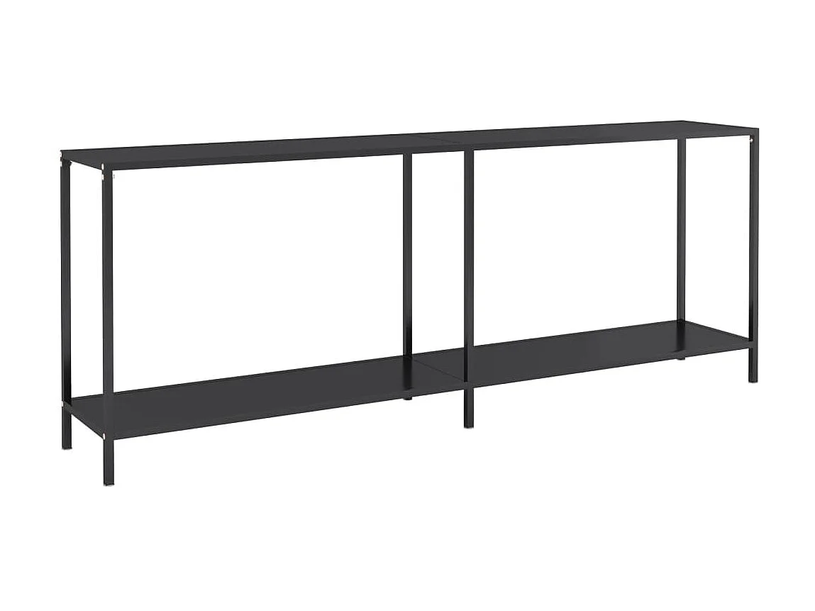 Table console Noir 200x35x75,5 Verre trempé 2