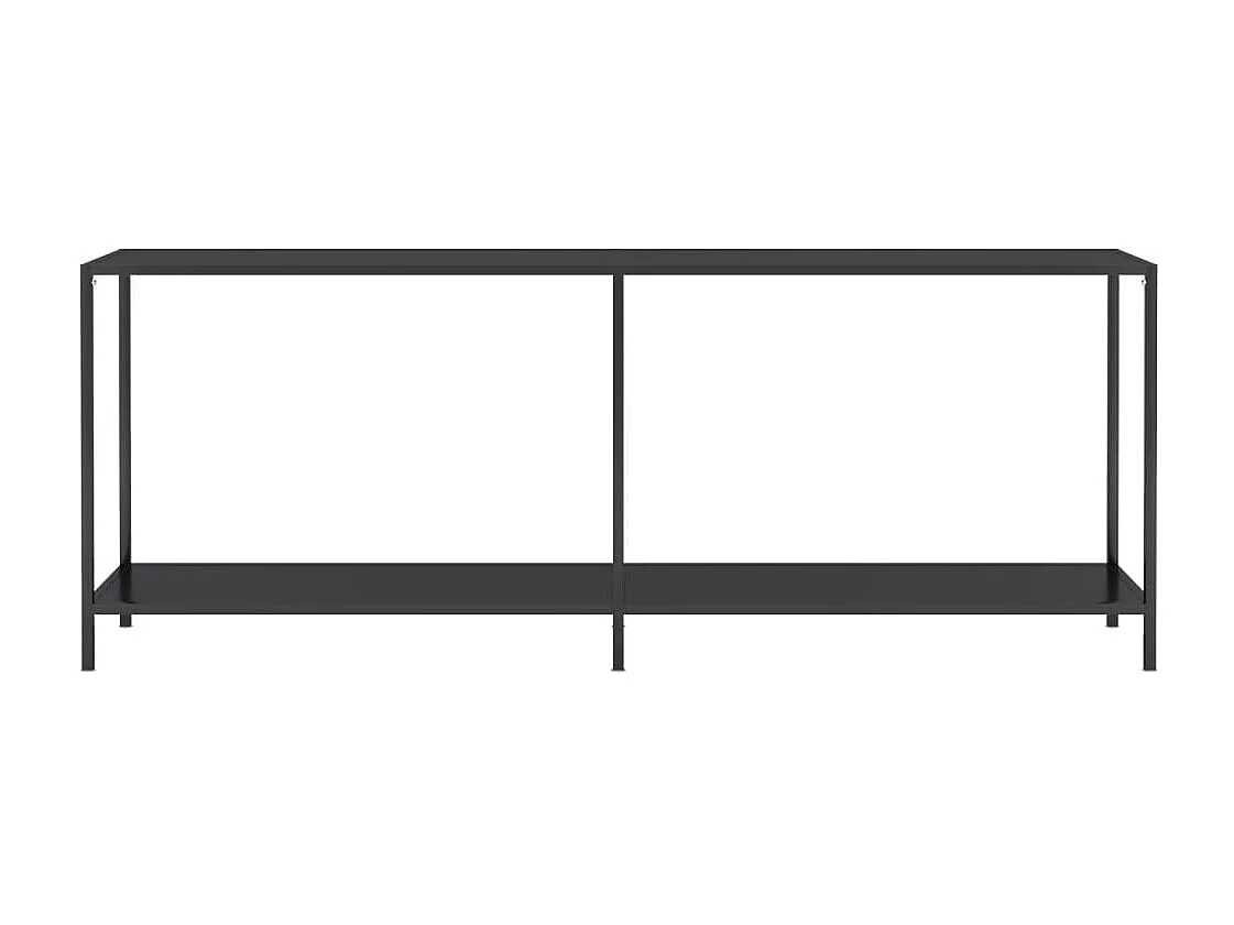 Table console Noir 200x35x75,5 Verre trempé 2