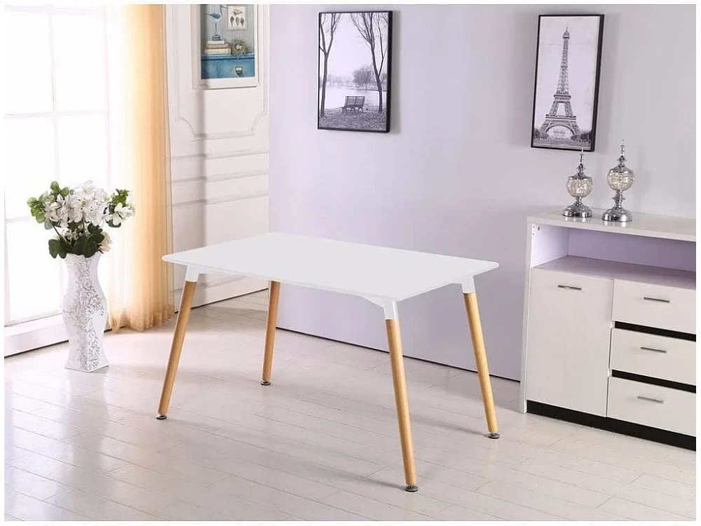 Halo - Table Rectangulaire Style Scandinave - Blanc