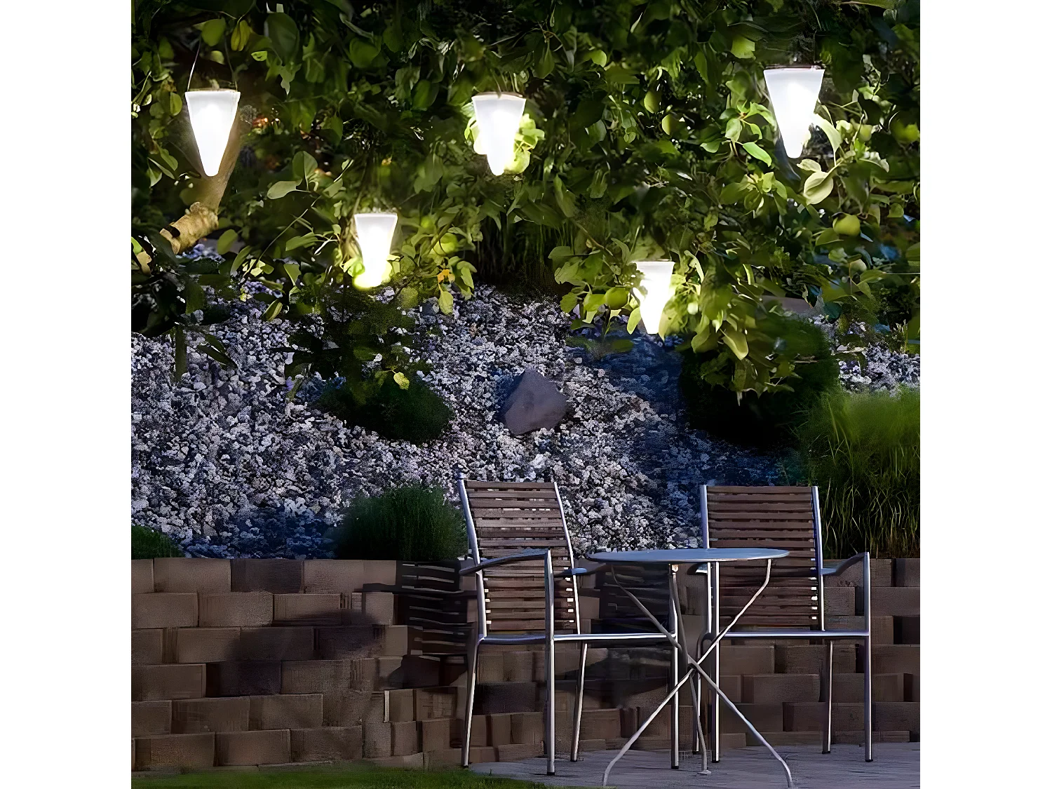 Lámpara colgante solar cónica H27cm HANG CREAMY W34