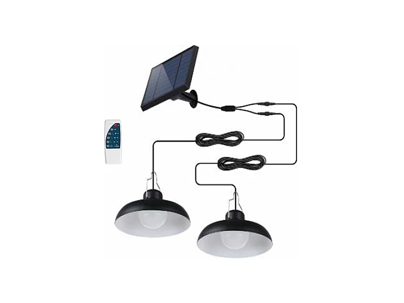 Double suspensions solaires WAREN Noir Metal D18cm