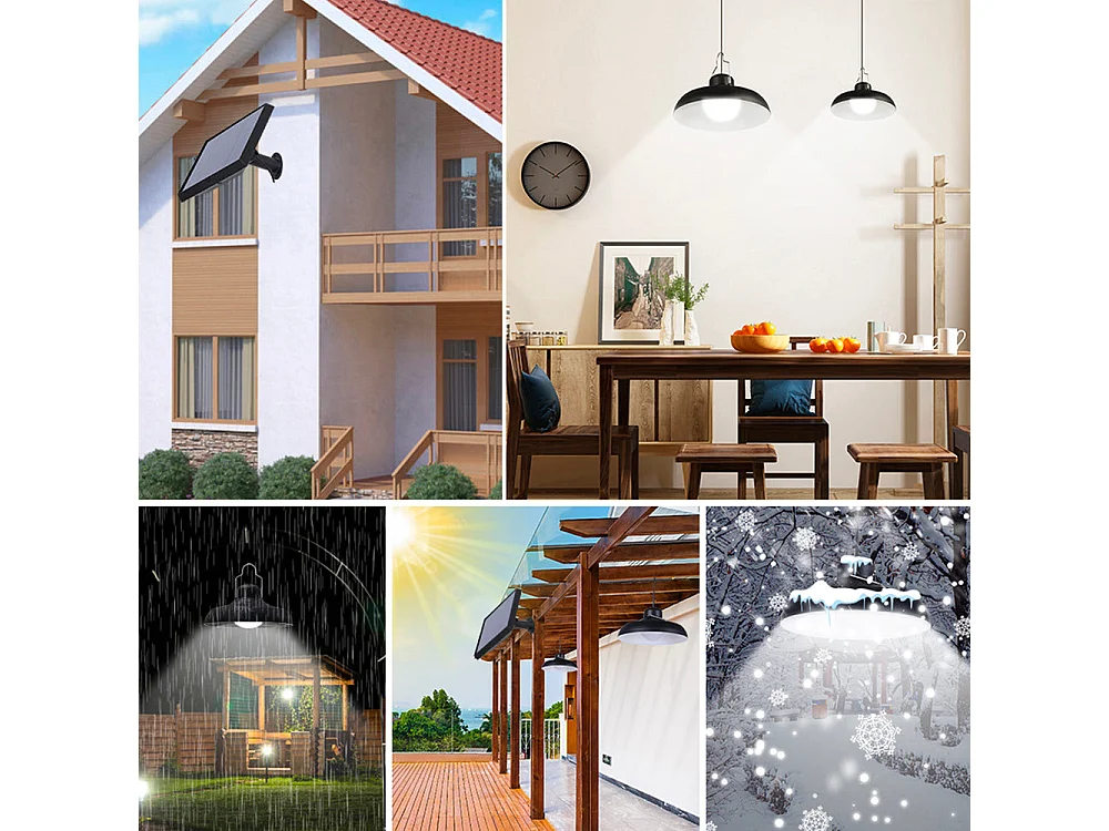 Double suspensions solaires WAREN Noir Metal D18cm