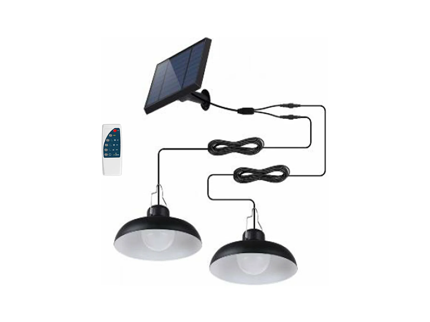 Double suspensions solaires WAREN Noir Metal D18cm