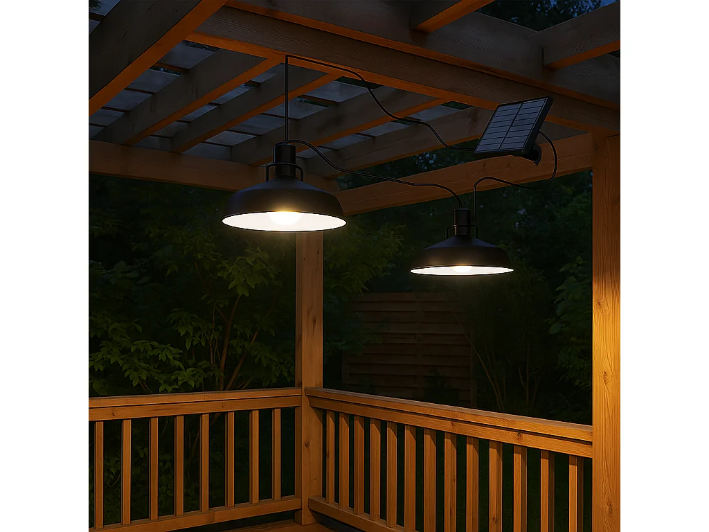 DOPPELTE SOLAR-PENDELLEUCHTE D18cm WAREN