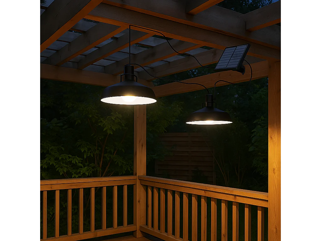 Suspension d'extérieur nomade solaire WAREN Noir Metal D18cm