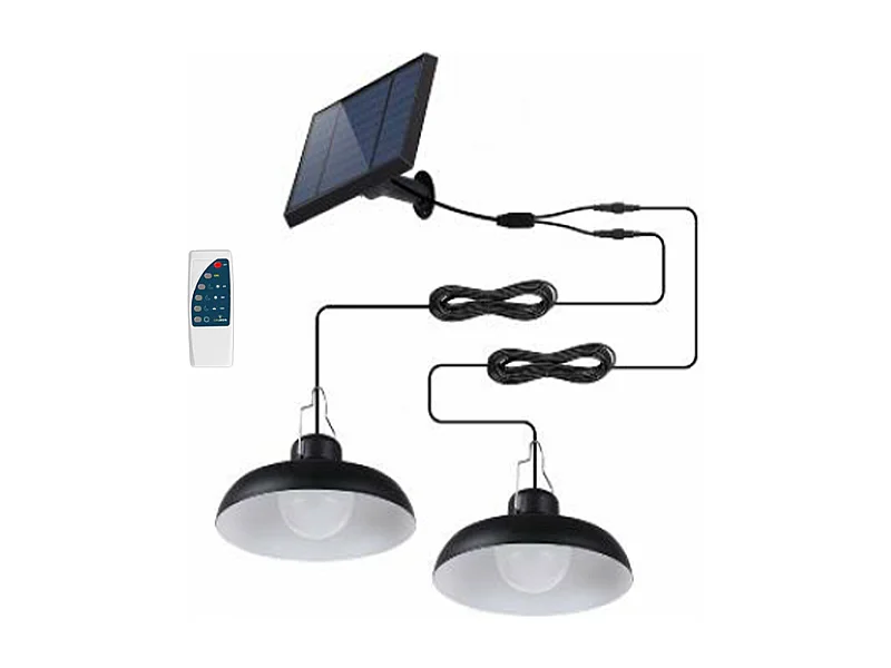 Double suspensions solaires WAREN Noir Metal D18cm