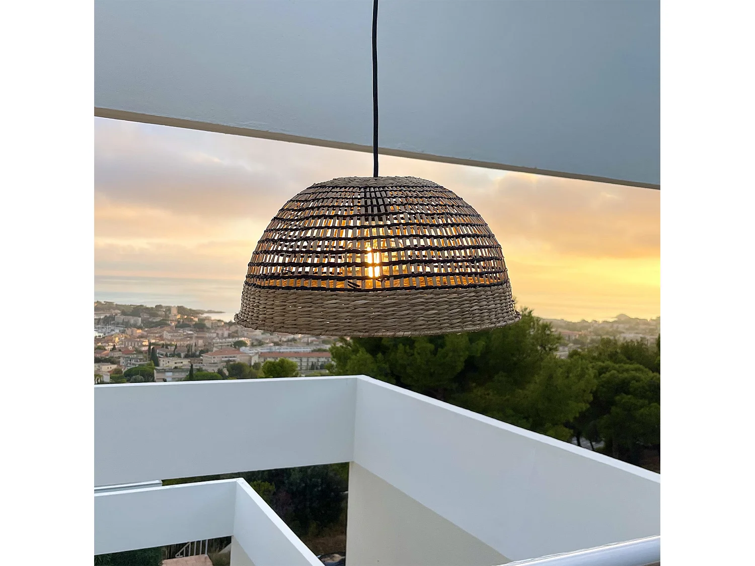 Suspension extérieur CESARE Beige Fibre naturelle D38CM