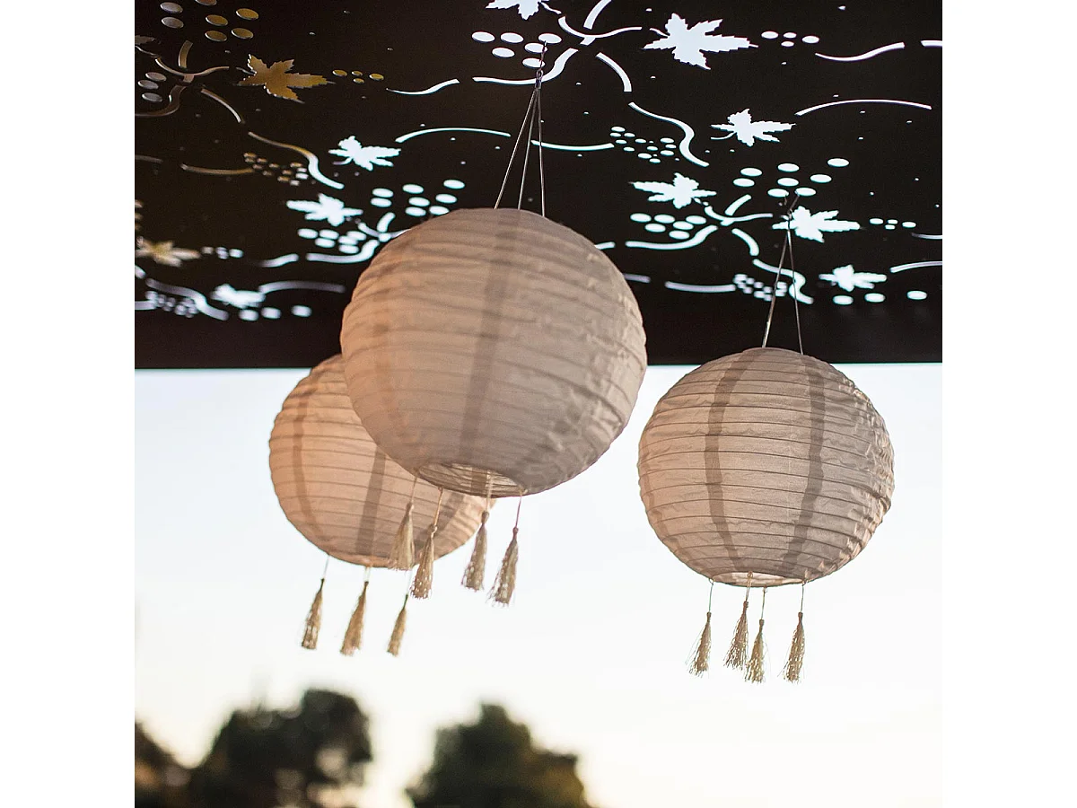 Set di 3 lanterne solari ∅30cm HIMALAYA