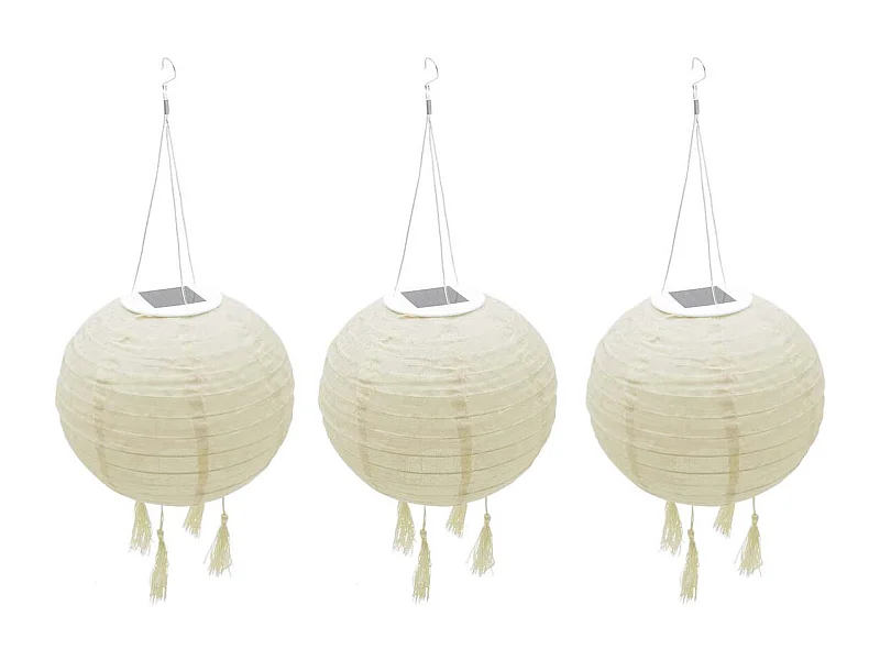 Set di 3 lanterne solari ∅30cm HIMALAYA