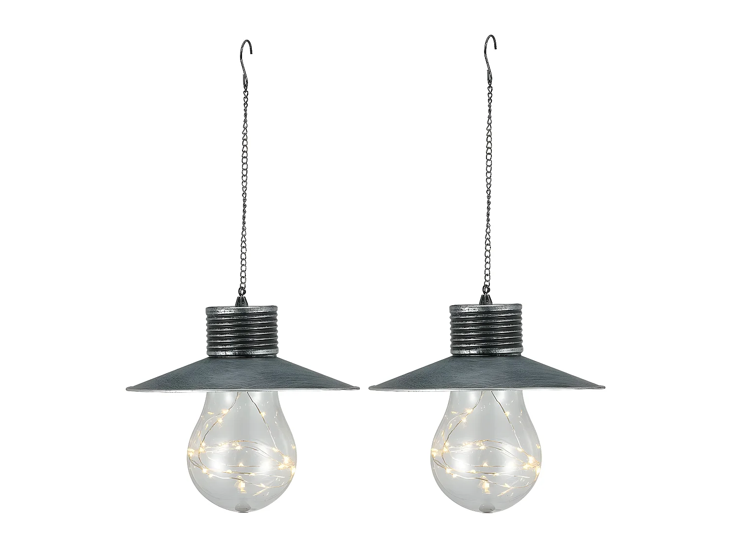 Lot de 2 suspensions solaires COVER Transparent Metal H40cm