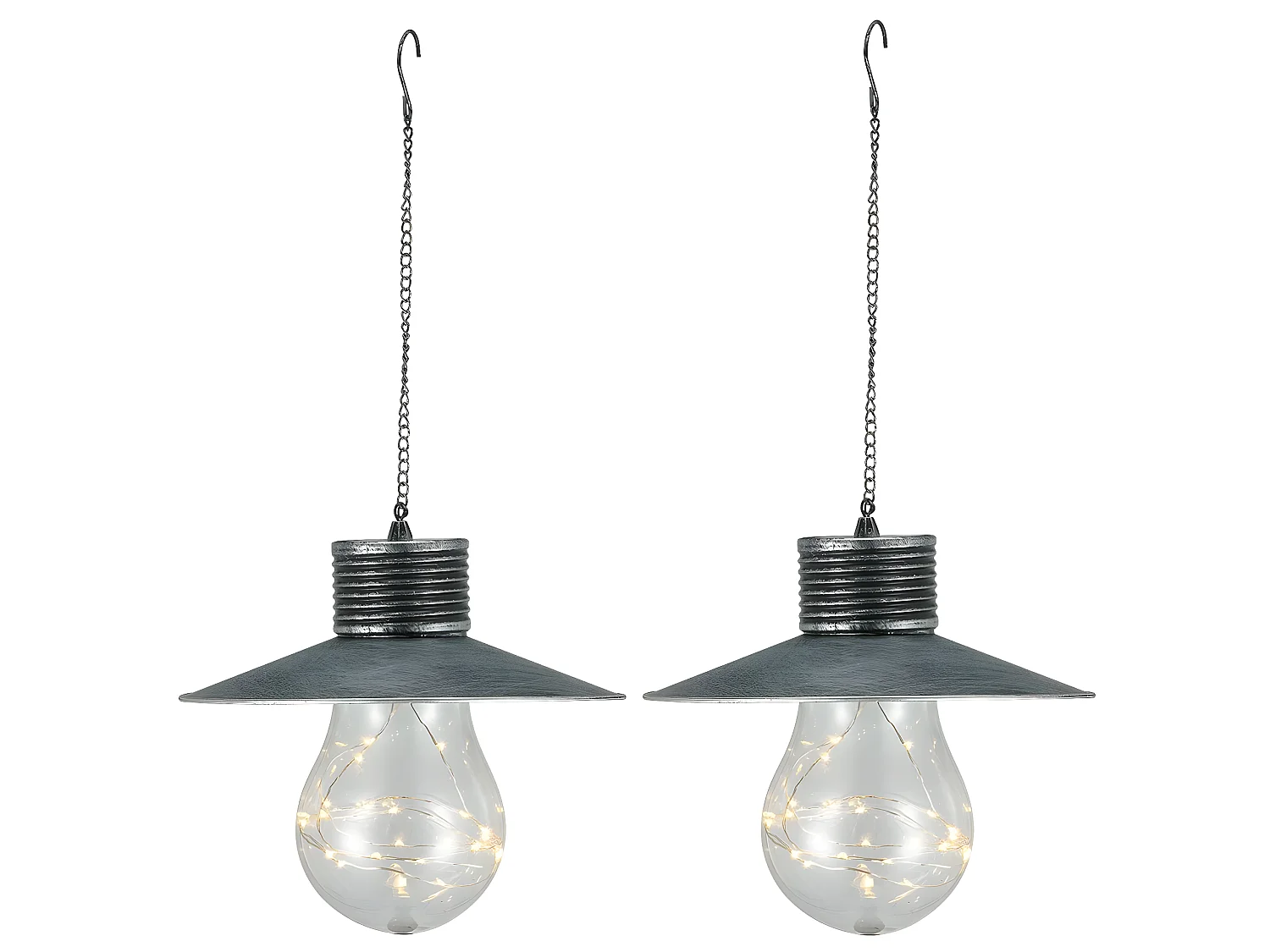 Lot de 2 suspensions solaires COVER Transparent Metal H40cm