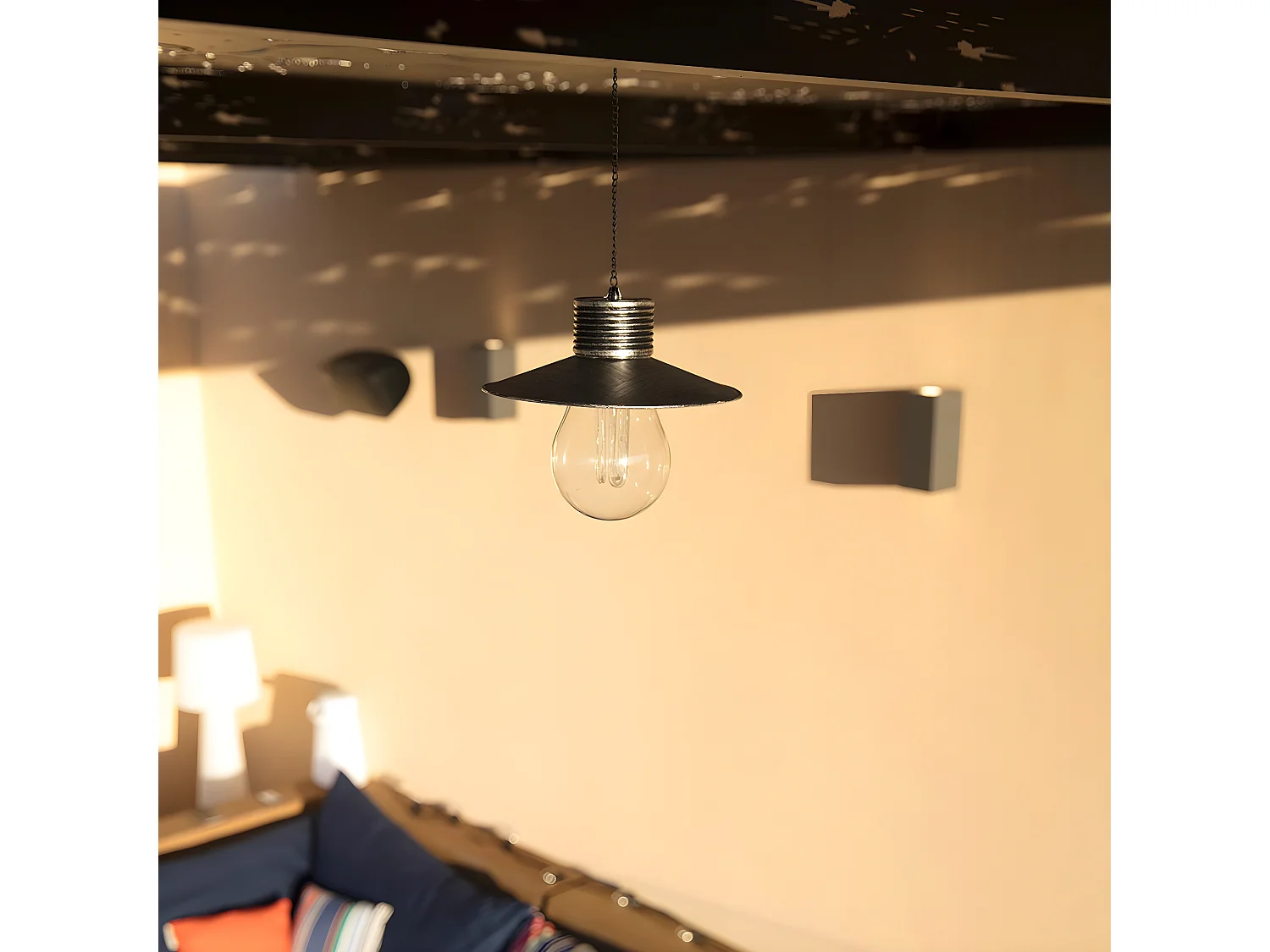 Lot de 2 suspensions solaires COVER Transparent Metal H40cm