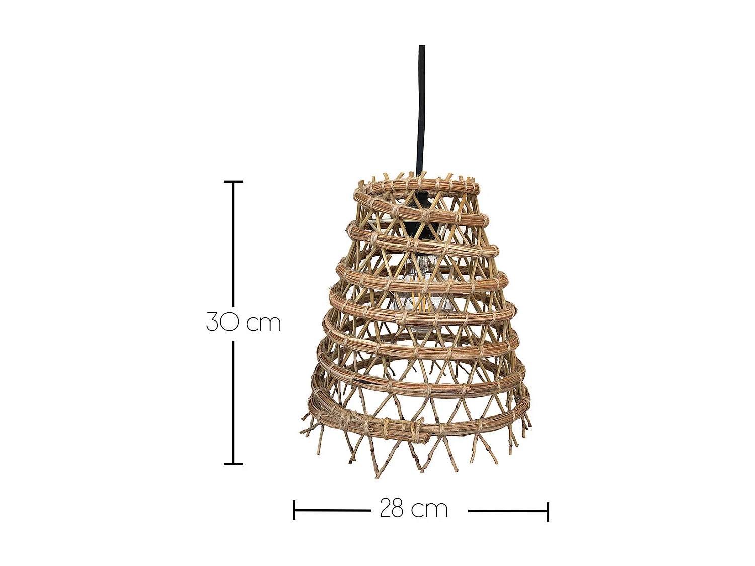 Suspension extérieur ZAKARI OUTDOOR CABLE Beige Fibre naturelle D28CM