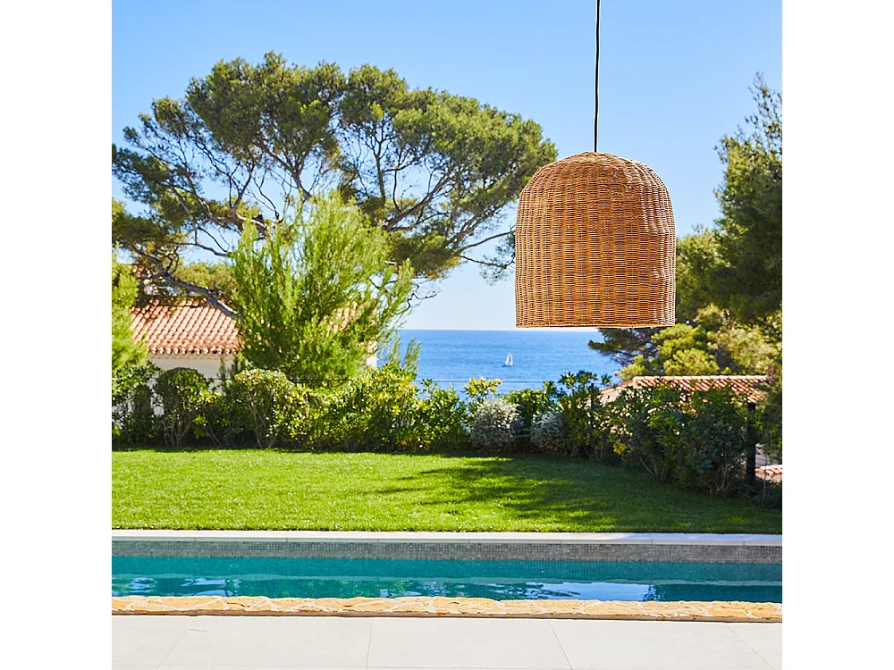 Suspension extérieur GIACOMO Beige Rotin D40CM