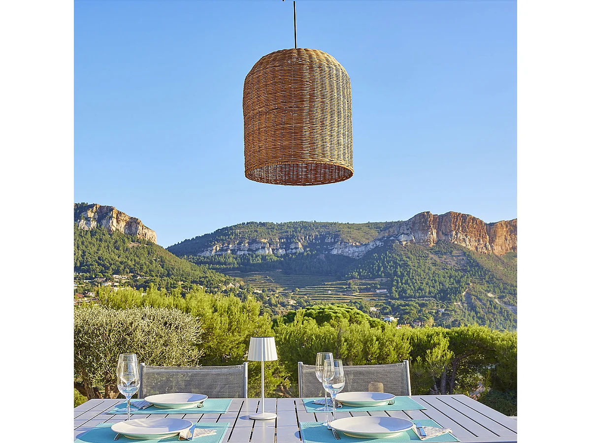 Suspension extérieur GIACOMO Beige Rotin D40CM