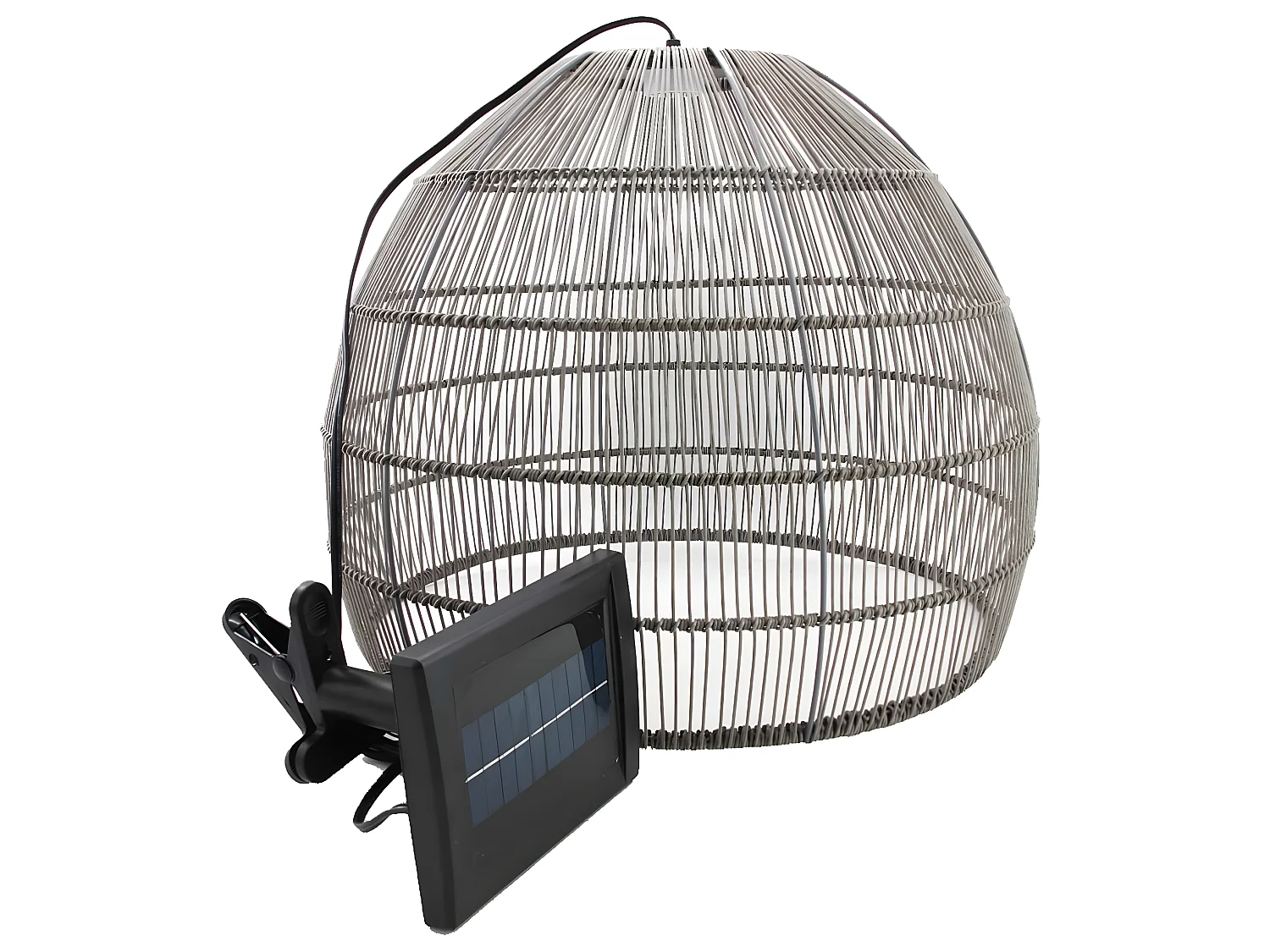 Suspension solaire naturel MAIDO Gris Poly rotin H42cm