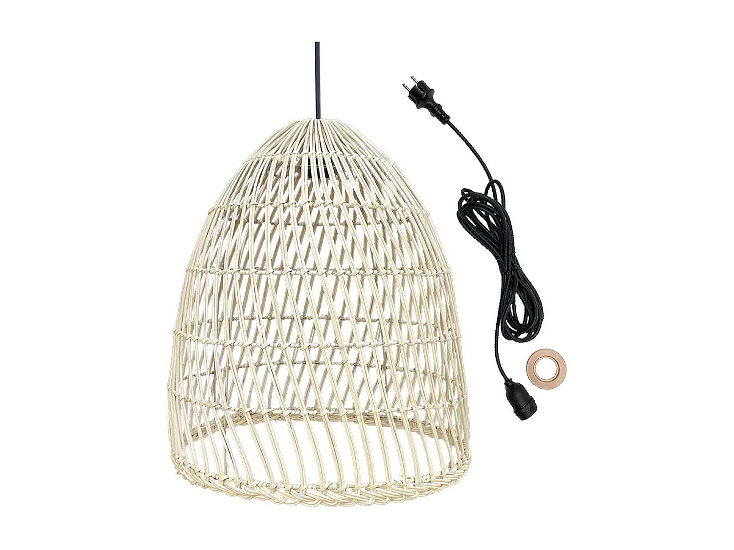 Suspension extérieur PAULO Beige Rotin D40CM