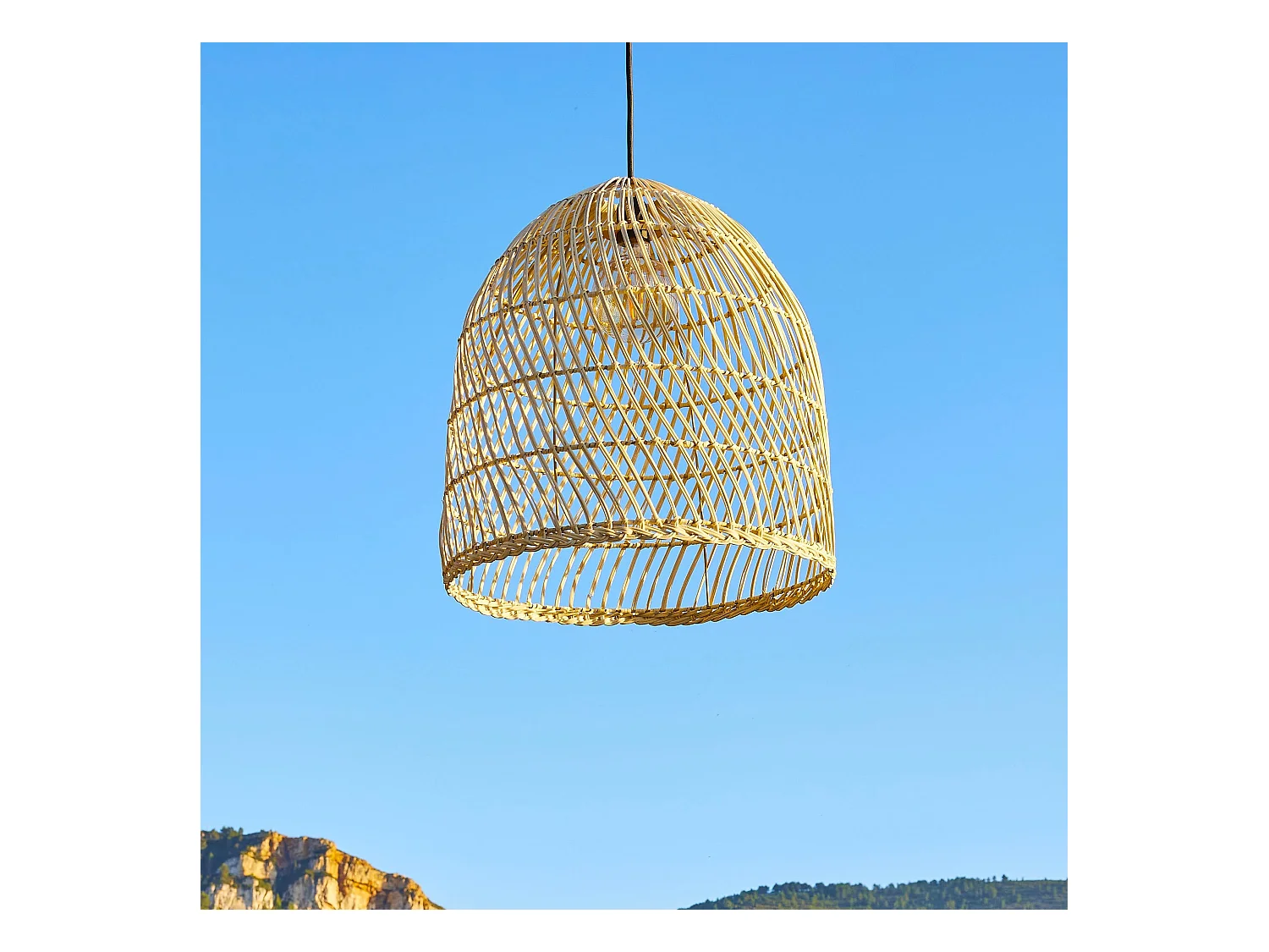 Suspension extérieur PAULO Beige Rotin D40CM