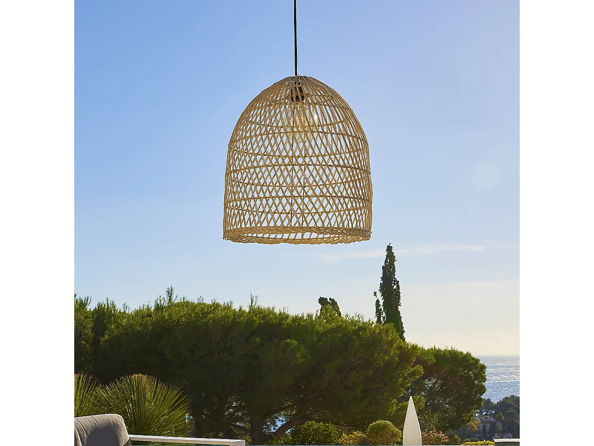 Suspension extérieur PAULO Beige Rotin D40CM