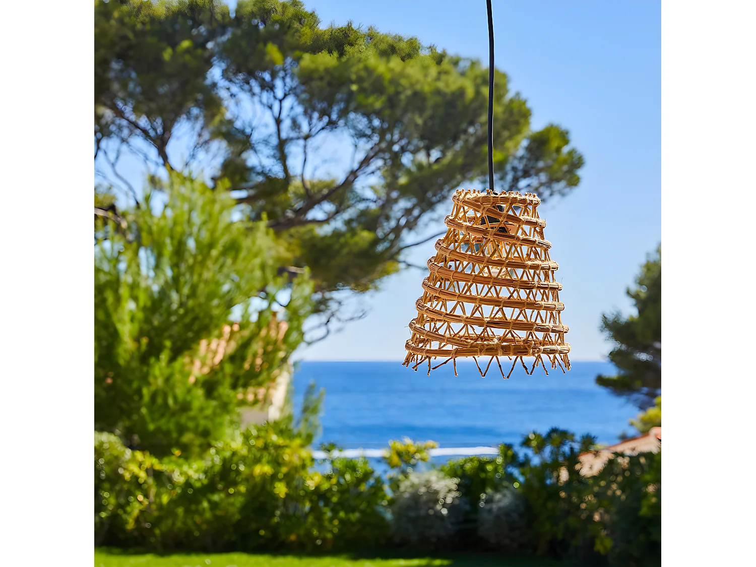 Abat jour int/ext ZAKARI Beige Fibre naturelle D28CM