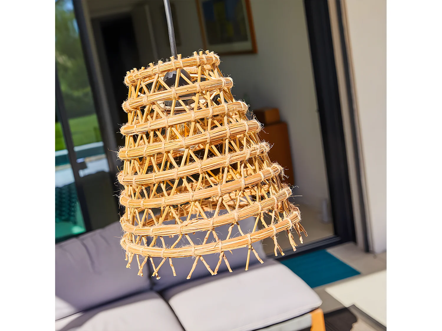 Abat jour int/ext ZAKARI Beige Fibre naturelle D28CM