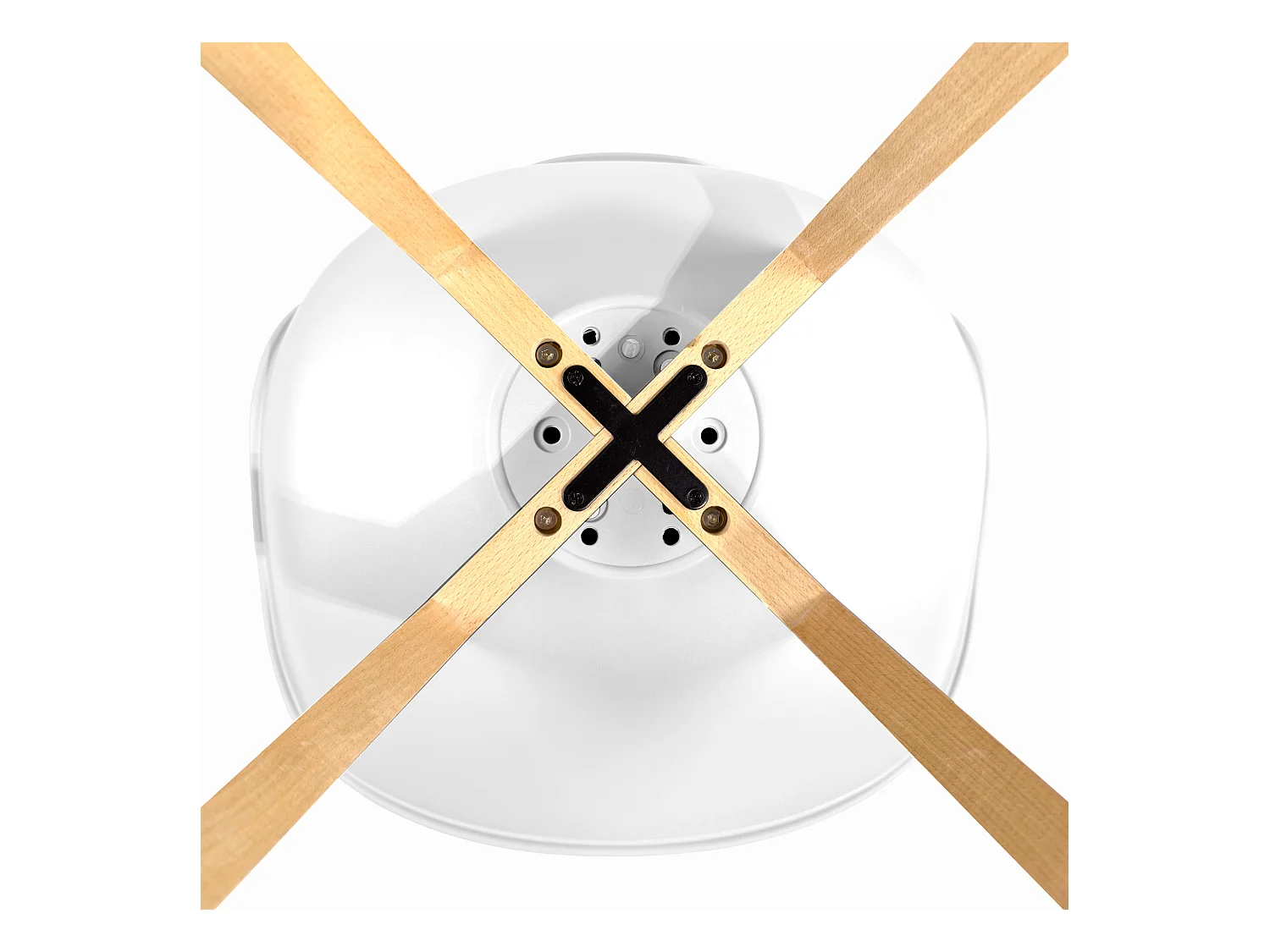 Juego de 4 sillas escandinavas LAO con cojín de cuero sintético blanco