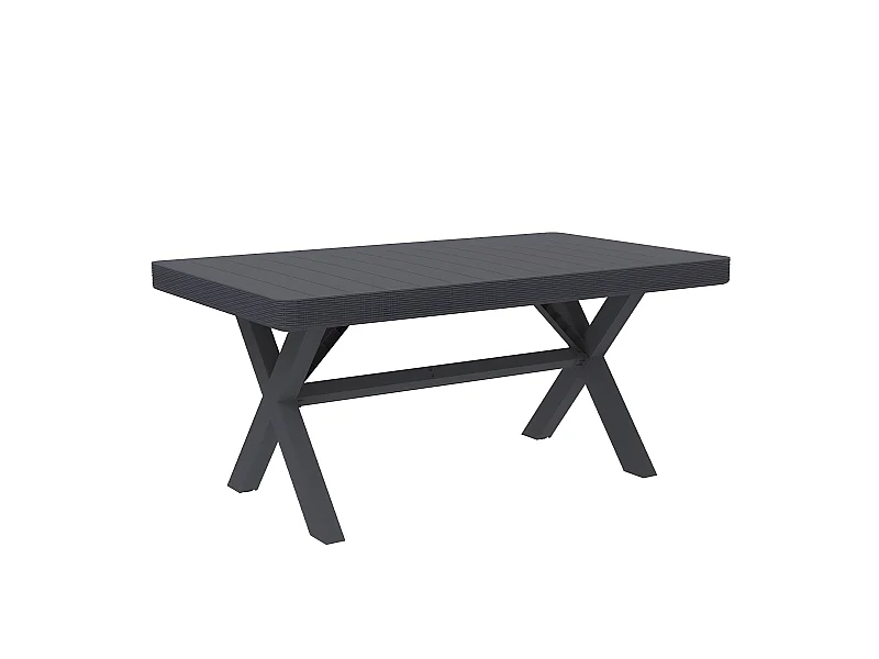 Table de jardin 6 places BELIZE Gris Résine 168 x 98 cm