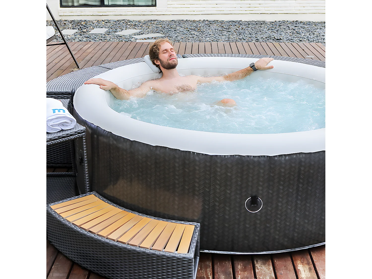 Set di 2 poggiatesta e 1 portabicchieri per spa SPA