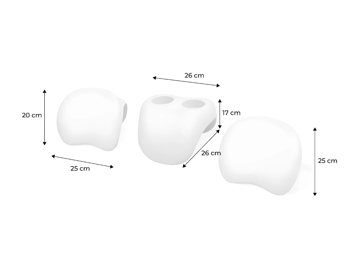 Lot de 2 appuis-tête et 1 porte-gobelets pour Spa Mspa