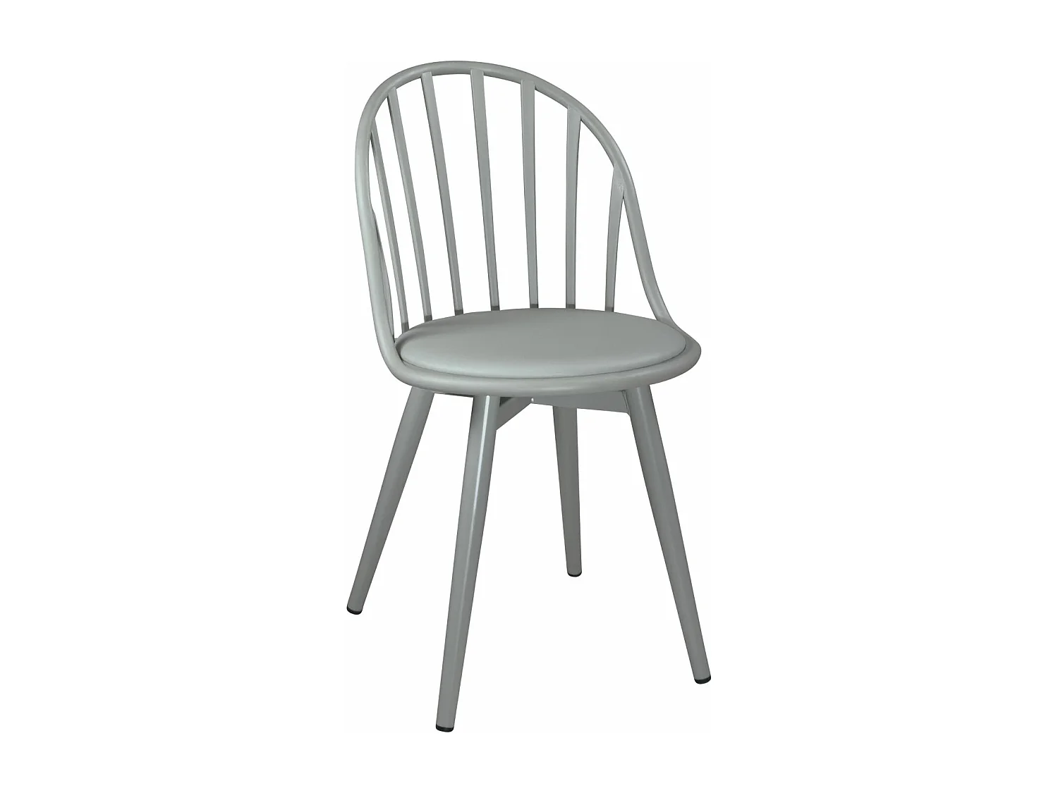 Set van 2 keukenstoelen met spijlen kussen simili leder metalen poten BOLD (Grijs)