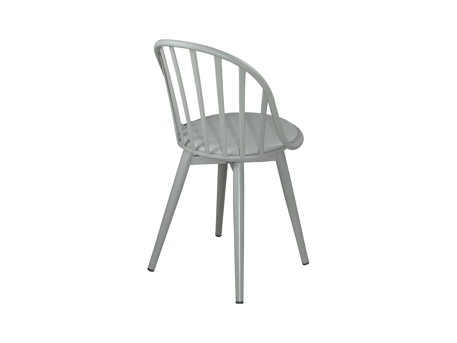 Juego de 2 sillas de cocina con respaldo de barrotes, cojín de cuero sintético, patas de metal BOLD (gris)