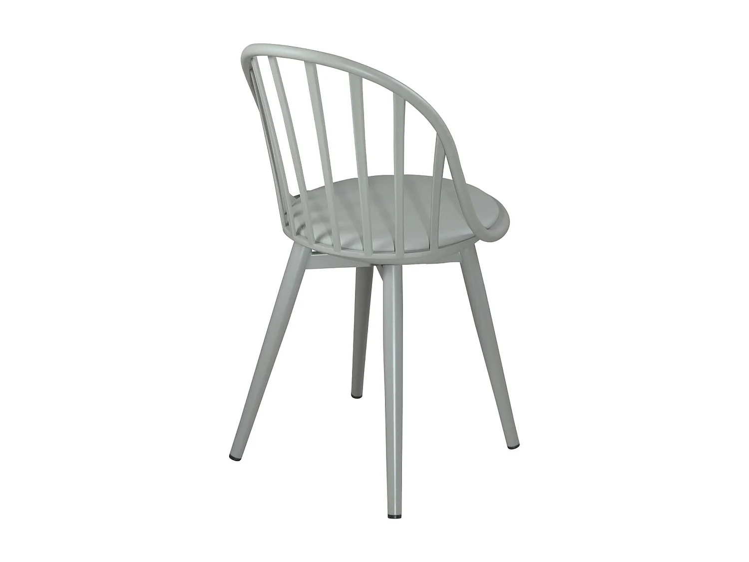 Lot 2 chaises de cuisine à barreaux  coussin simili cuir pieds métal BOLD (Gris)