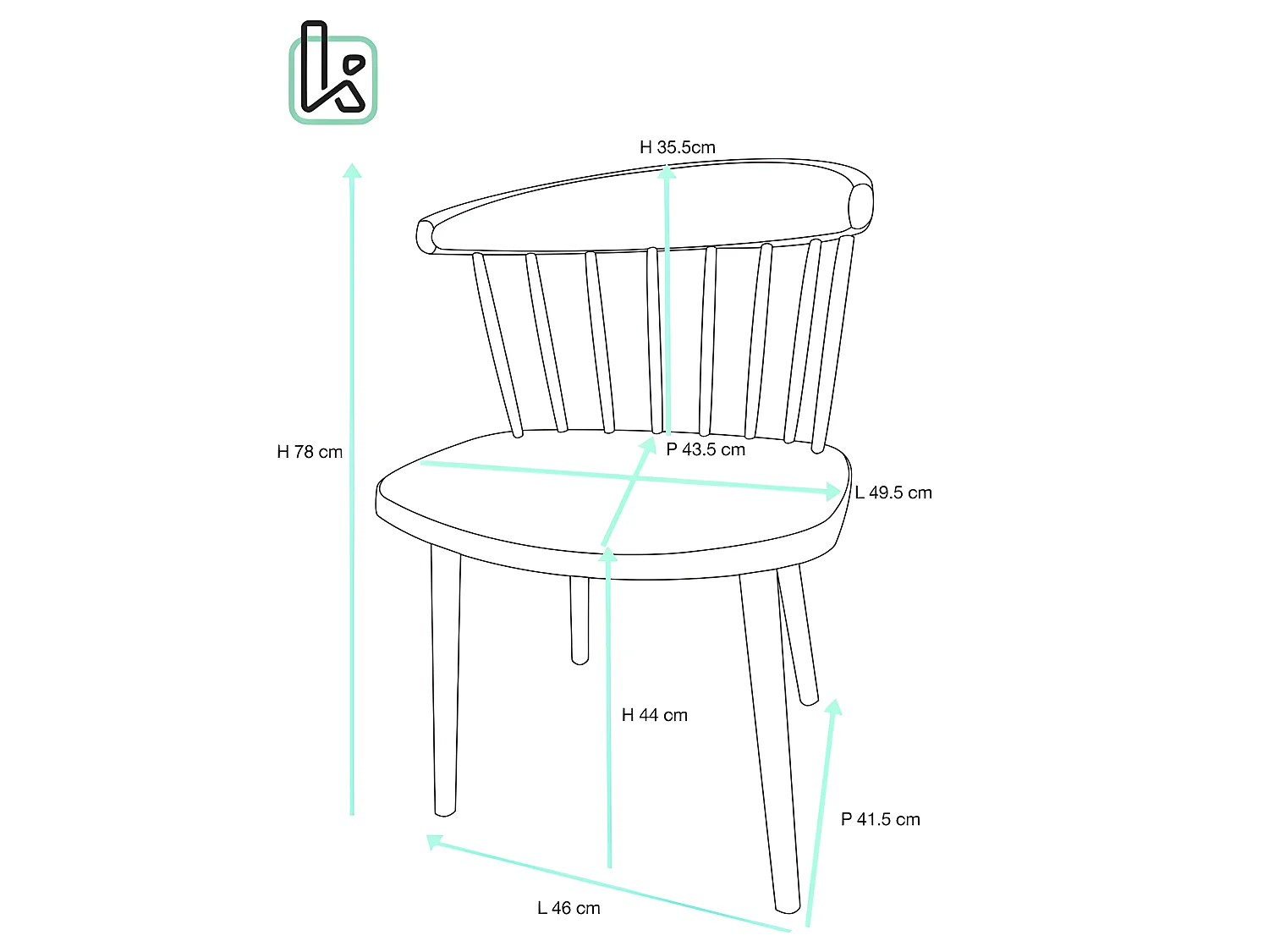 Lote de 2 sillas de cocina negras con respaldo de estilo Windsor occidental, asiento de plástico flexible con respaldo envolvente DIA (Negro)
