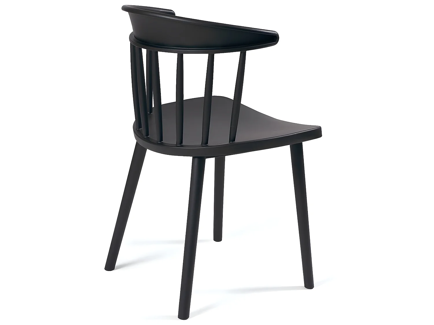 Lot 2 chaises de cuisine plastique à barreaux style windsor - western DIA (Noir)