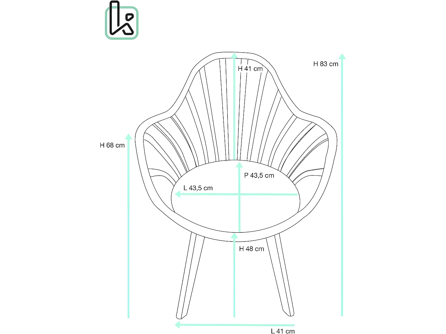 Silla de barrotes escandinava, con reposabrazos, cojín acolchado de cuero sintético, patas de madera de haya clara BOLD+ (blanco gris)